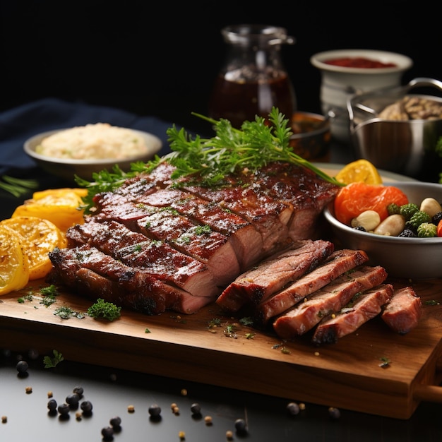 Lomo de cerdo a la brasa con verduras asadas