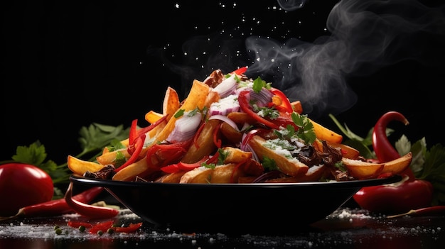 Lomo saltado ist ein traditionelles peruanisches Gericht