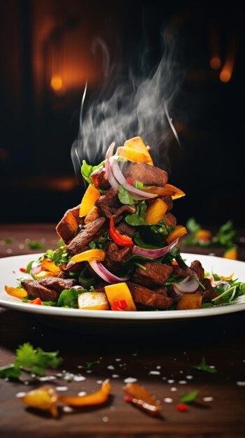 Lomo saltado ist ein traditionelles peruanisches Gericht