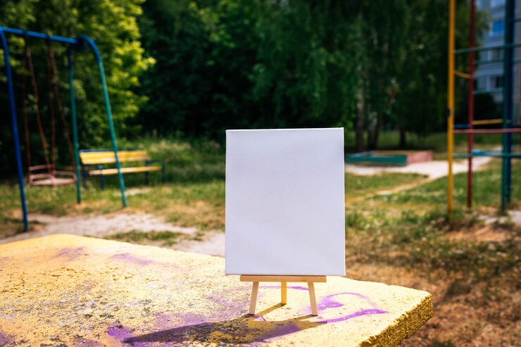 Foto lona de cartaz de modelo de maquete vazio branco