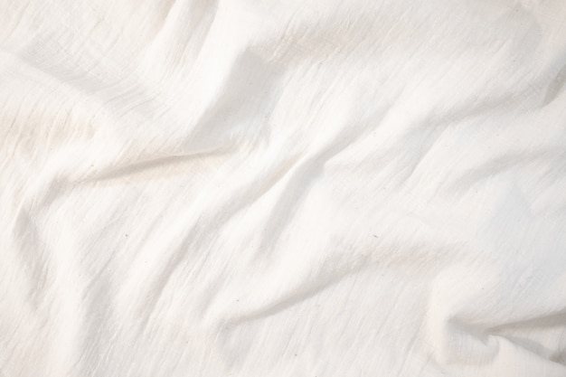 Lona de lino blanca arrugada de algodón natural