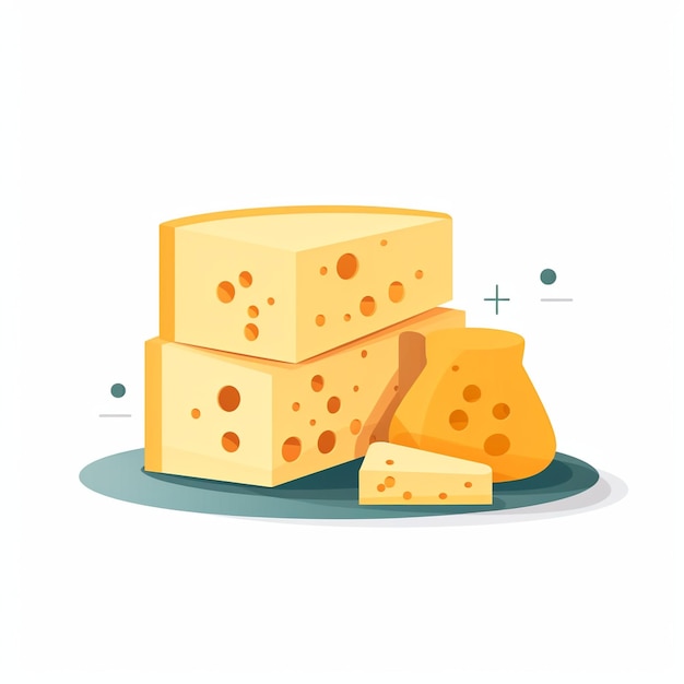 lonchas de queso ilustración vectorial realista 3d