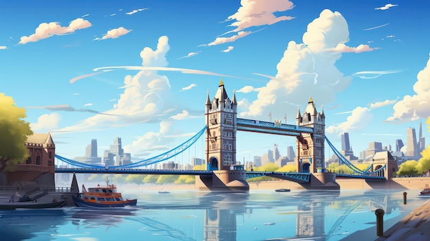 London Bridge Tower Poster am sonnigen Tag mit Blick auf den blauen Himmel