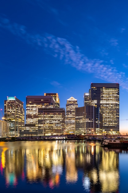 London Canary Wharf-Sonnenuntergang