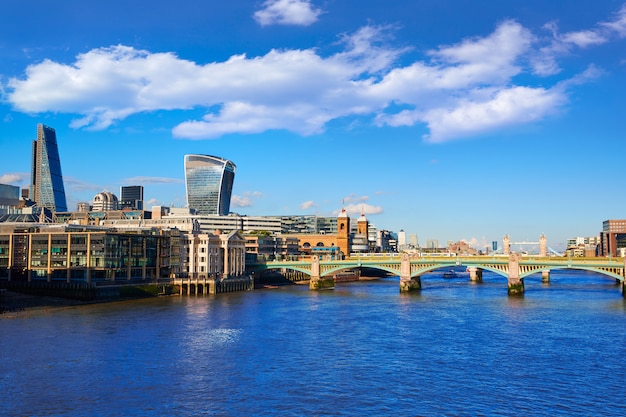 London Millennium Bridge Skyline