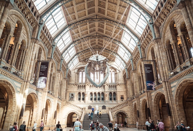 Londres - 4 de septiembre de 2019. la gente visita el museo de historia natural de londres.