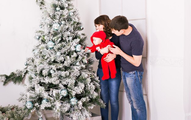 Foto longitud completa del árbol de navidad por plantas