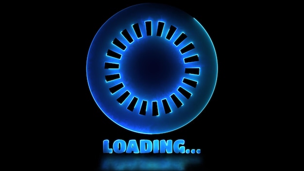Looping-Neon-Licht-Effekt Ladezeichen schwarzer Hintergrund