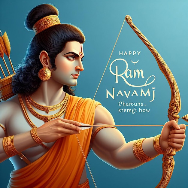 Lora ram dios hindú Ram Navami especial 3d papel tapiz estandarte o estilo póster ai generado