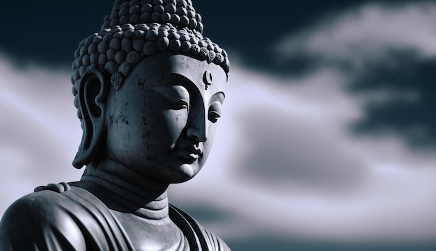 Lord buddha está sentado imagem de fundo do céu Ai gerou arte 04