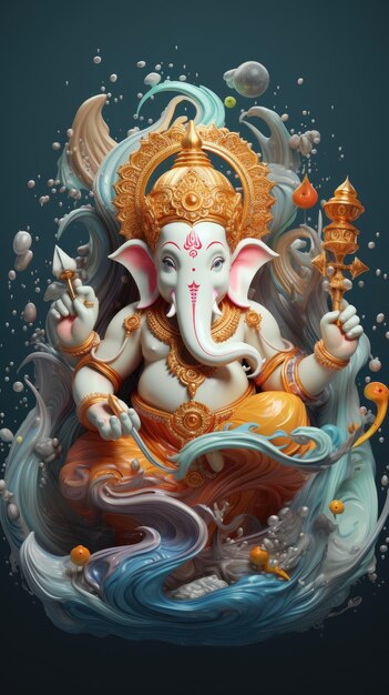 Lord Ganesh-Plakat für Ganesh Chaturthi, ein indisches religiöses Fest