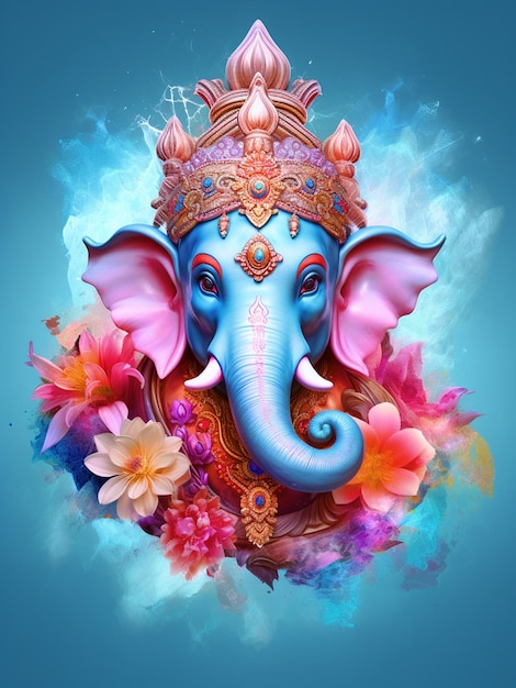 Lord Ganesha cara ilustración arte ídolo escultura