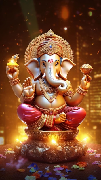 Lord ganesha full hd alta resolução com iluminação