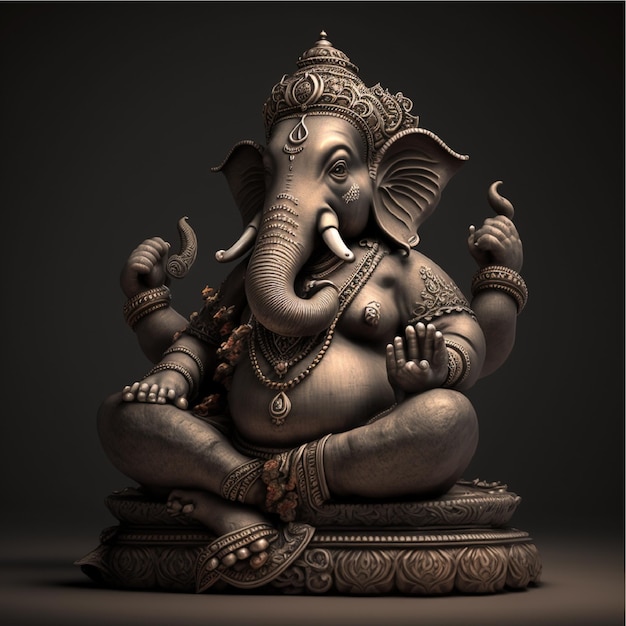 Lord Ganesha-Skulptur, Hintergrund für Ganesh Chaturthi, Generative ai