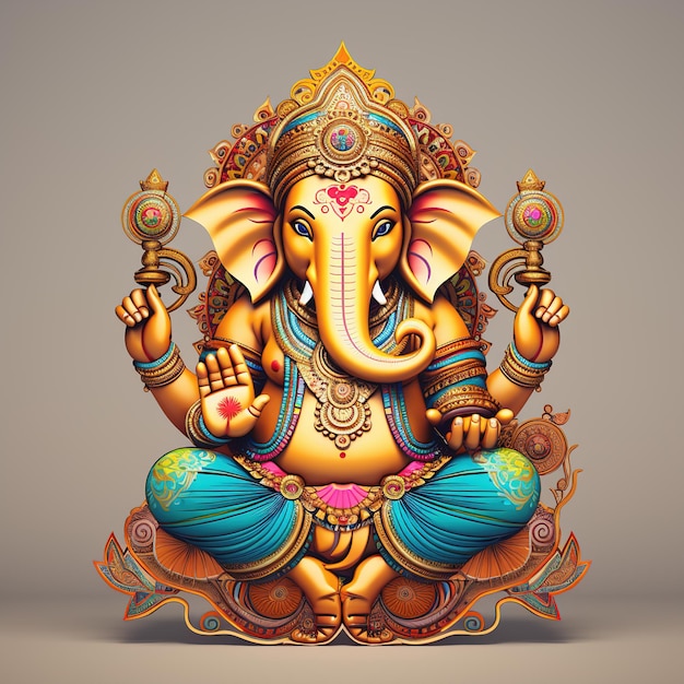 Lord Ganpati em Ganesh Chaturthi background Generative Ai