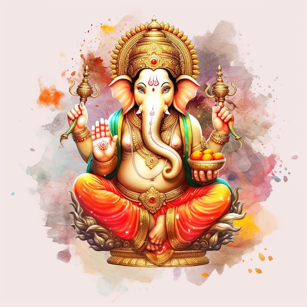 Lord Ganpati über Ganesh Chaturthi Hintergrund Generative KI