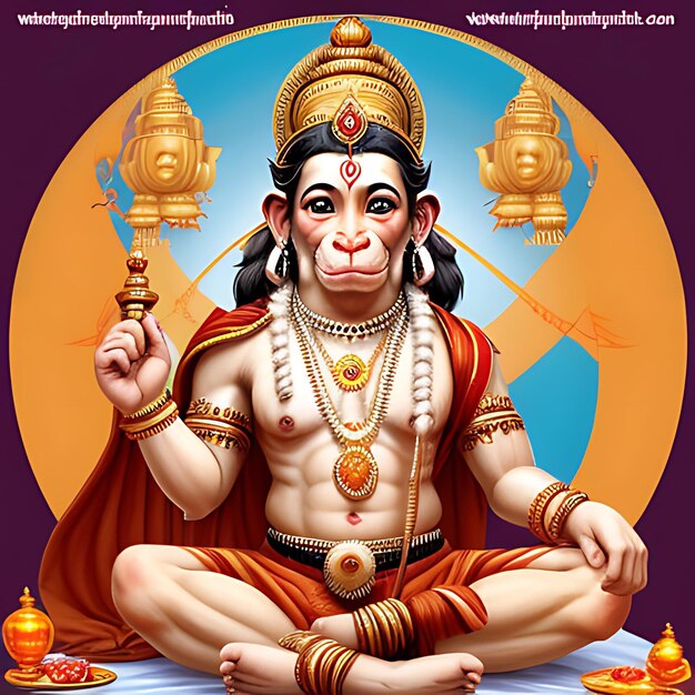 Lord Hanuman für Hanuman Jayanti Illustrationsdesign