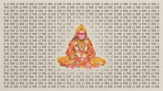 Foto lord hanuman ilustração background para o festival hanuman jayanti