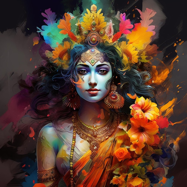 Lord Krishna Ai Bilder Lord Krishna Malerei Lord Krishna Bilder Lord Krishna Vektor-Illustrator