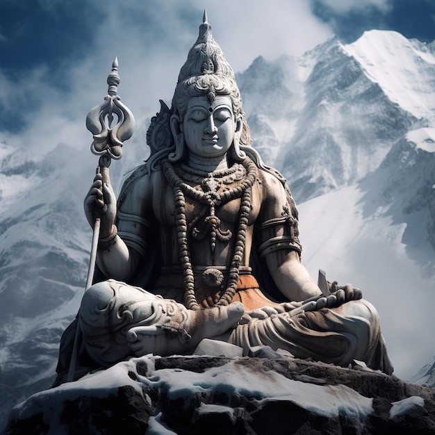 Lord mahadev God Shiv diseño de póster para fondo de pantalla Generative Ai