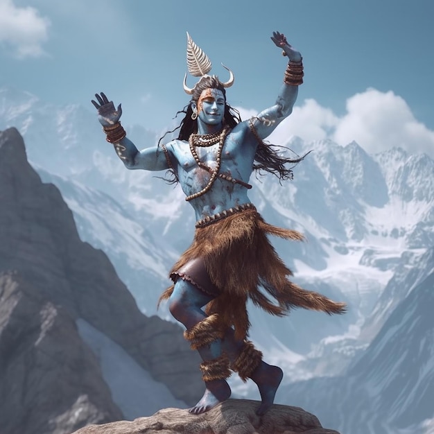 Lord Shiva dançando tandava no Himalaia