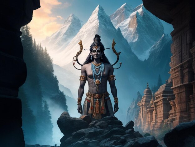 Lord Shiva mit Lordess Generative AI