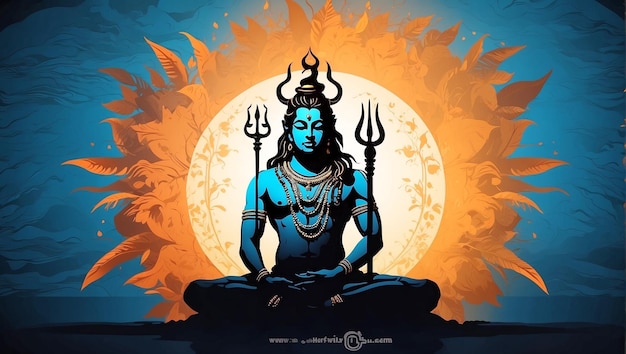 Lord_Shiva_Silhouette mit Yoga