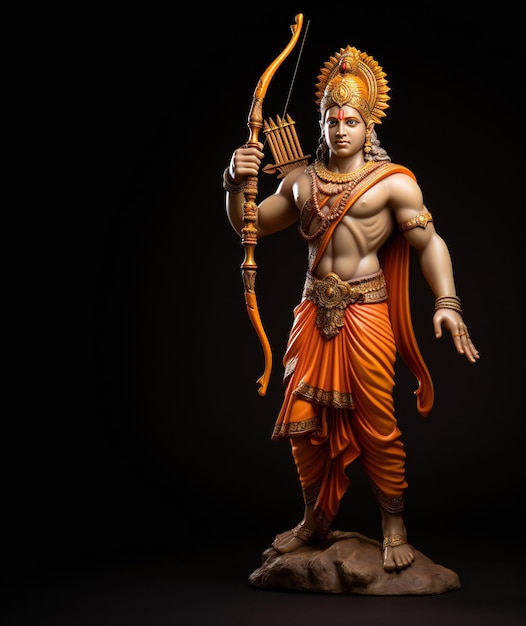 Lord Shree Ram em uma tela escura