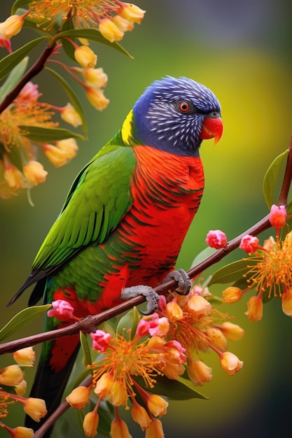 Lorikeet arco-íris em estado selvagem