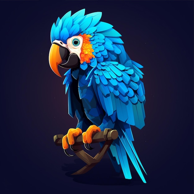 Un loro azul con un pico azul se sienta en una percha.