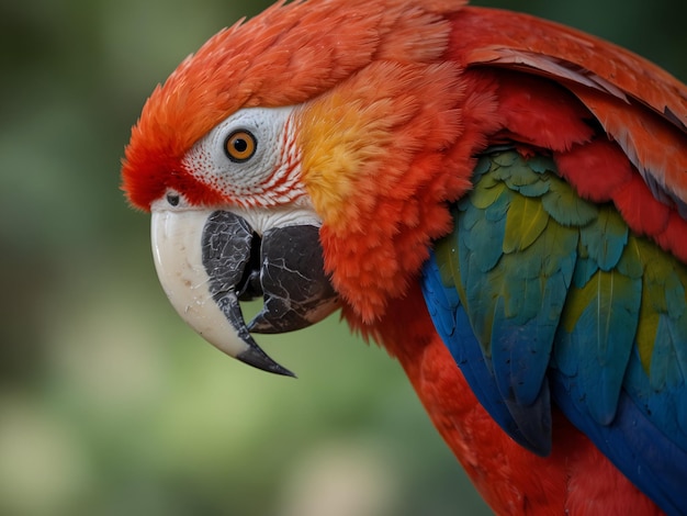 Foto el loro de color y el águila americana