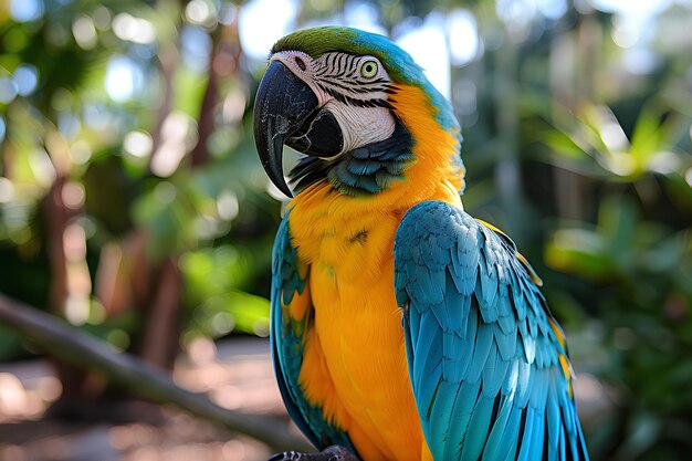 Foto un loro colorido sentado en la parte superior de una rama de un árbol