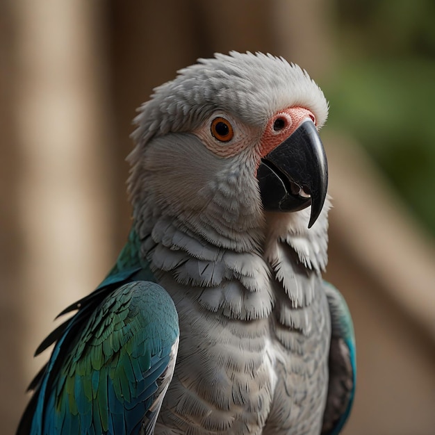 un loro está sentado en una mesa con un fondo verde