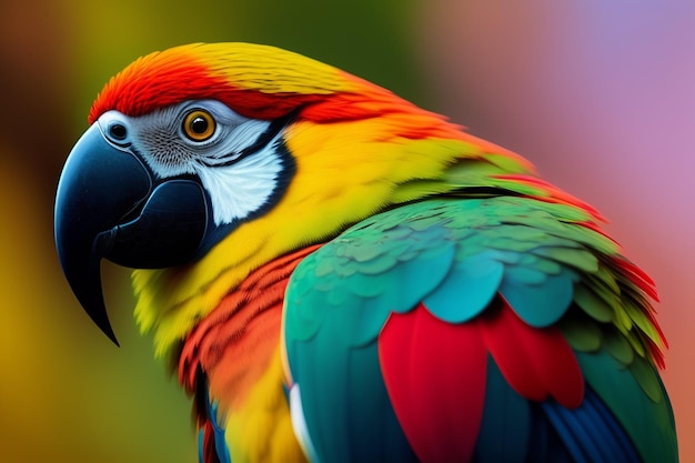 Foto un loro con un pequeño pez en su pico.