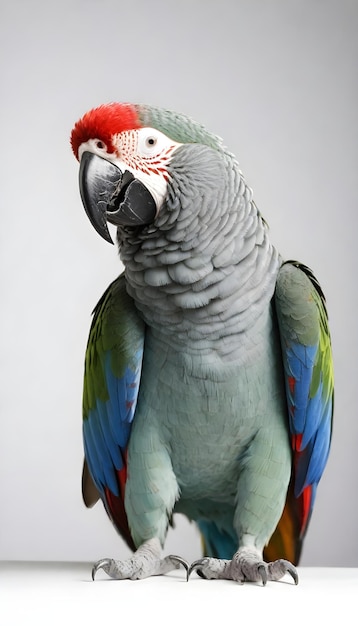 un loro con plumas de cola coloridas en su pecho