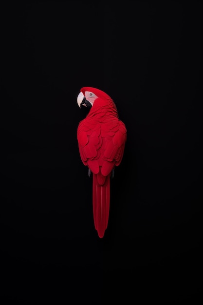 un loro rojo sobre un fondo negro
