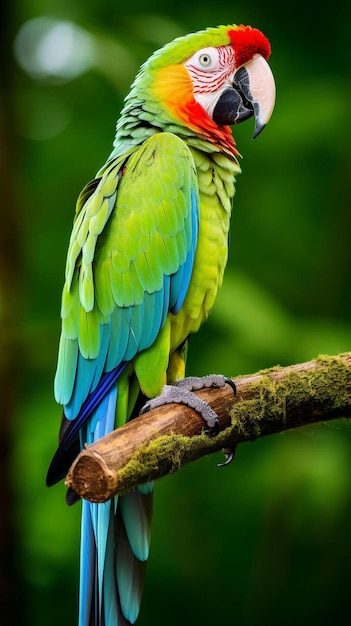 el loro verde, el gran guacamayo verde, el ara ambigua