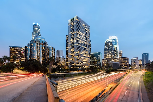 Los angeles downtown sunset