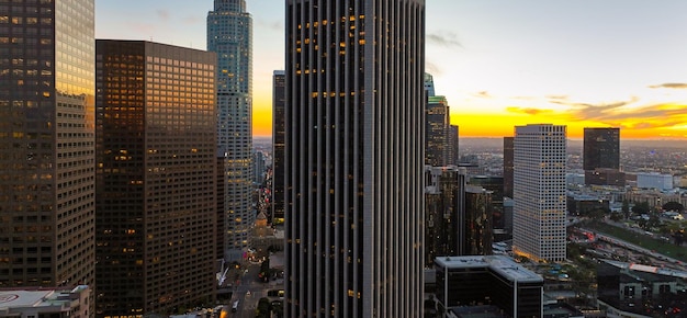 Los angels skyline der innenstadt skyline panoramische stadt wolkenkratzer los angeles stadtbild