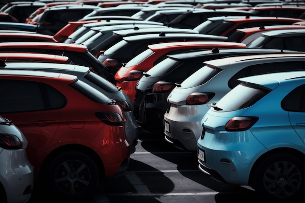 Foto lote de estacionamento de automóveis zona de aluguer exterior gerar ai