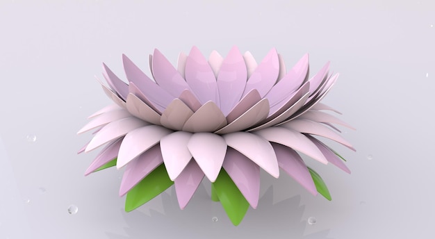 Lotus 3D Rednder Bild 3D Rendering Plastikrose