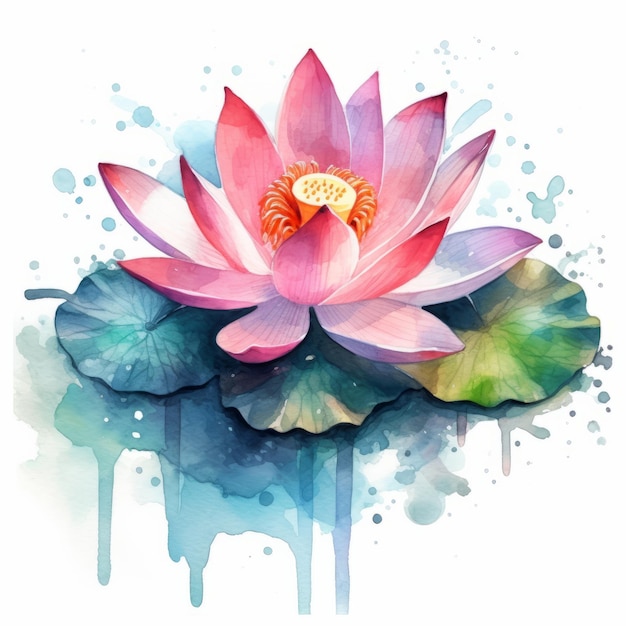Lotus-Aquarell-Vektor