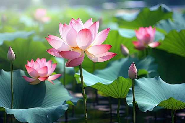 Lotus blüht im Sommer