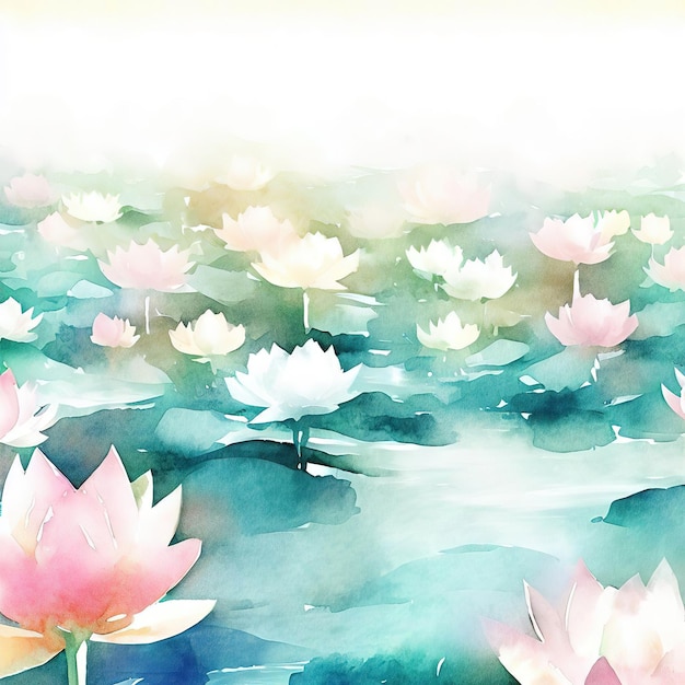 Lotus im Aquarellstil mit KI