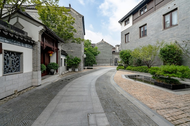 Lotus Lane, o antigo beco da cidade na província de Nanjing Jiangsu, China