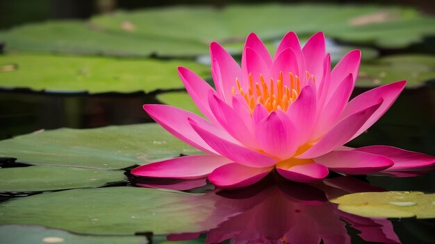 Lótus rosa na piscina