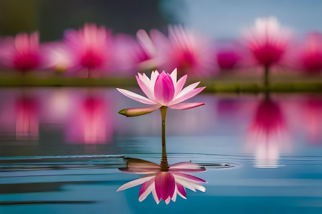 Lotusblume reflektiert in einem Teich