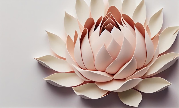 Lotusblumenblume aus Papierhandwerk Generative KI