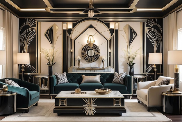 Lounge inspirado em Art Deco