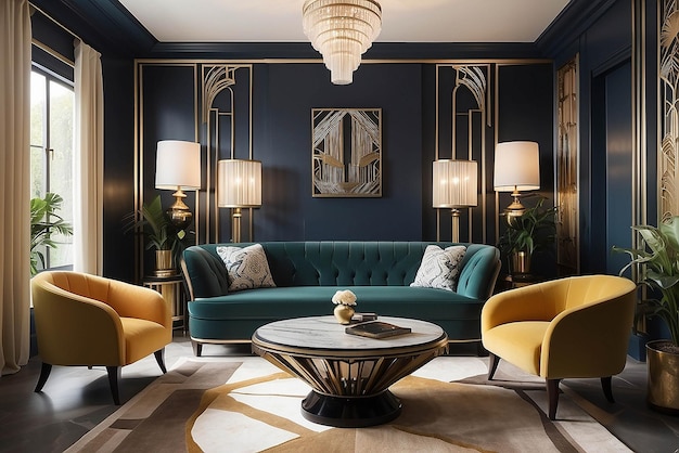 Lounge inspirado em Art Deco